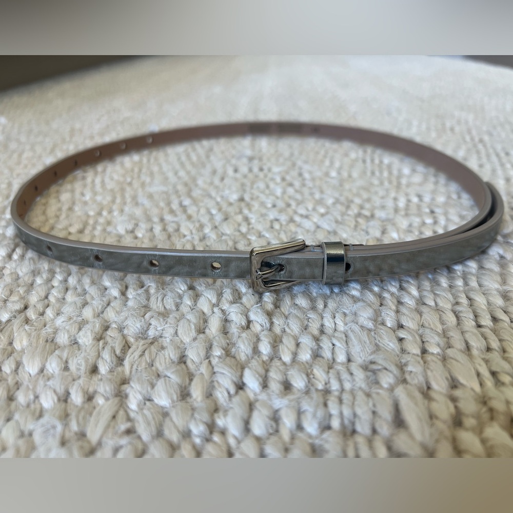 MEREDITH WENDELL metallic silver leather belt